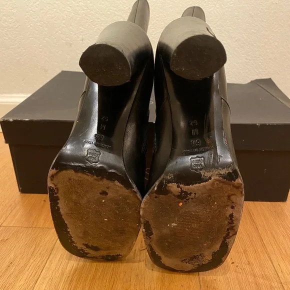 Via Spiga Black Leather Larry Calf Boots 6.5 - Picture 6 of 9